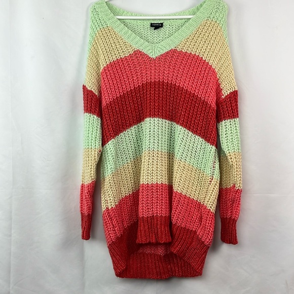 Torrid loose knit color block tunic sweater 0 / XL - Picture 1 of 5